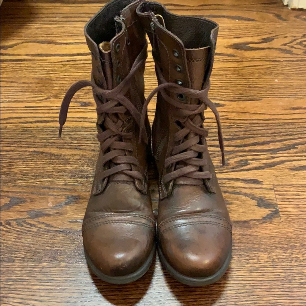Steve Madden distressed boots combat